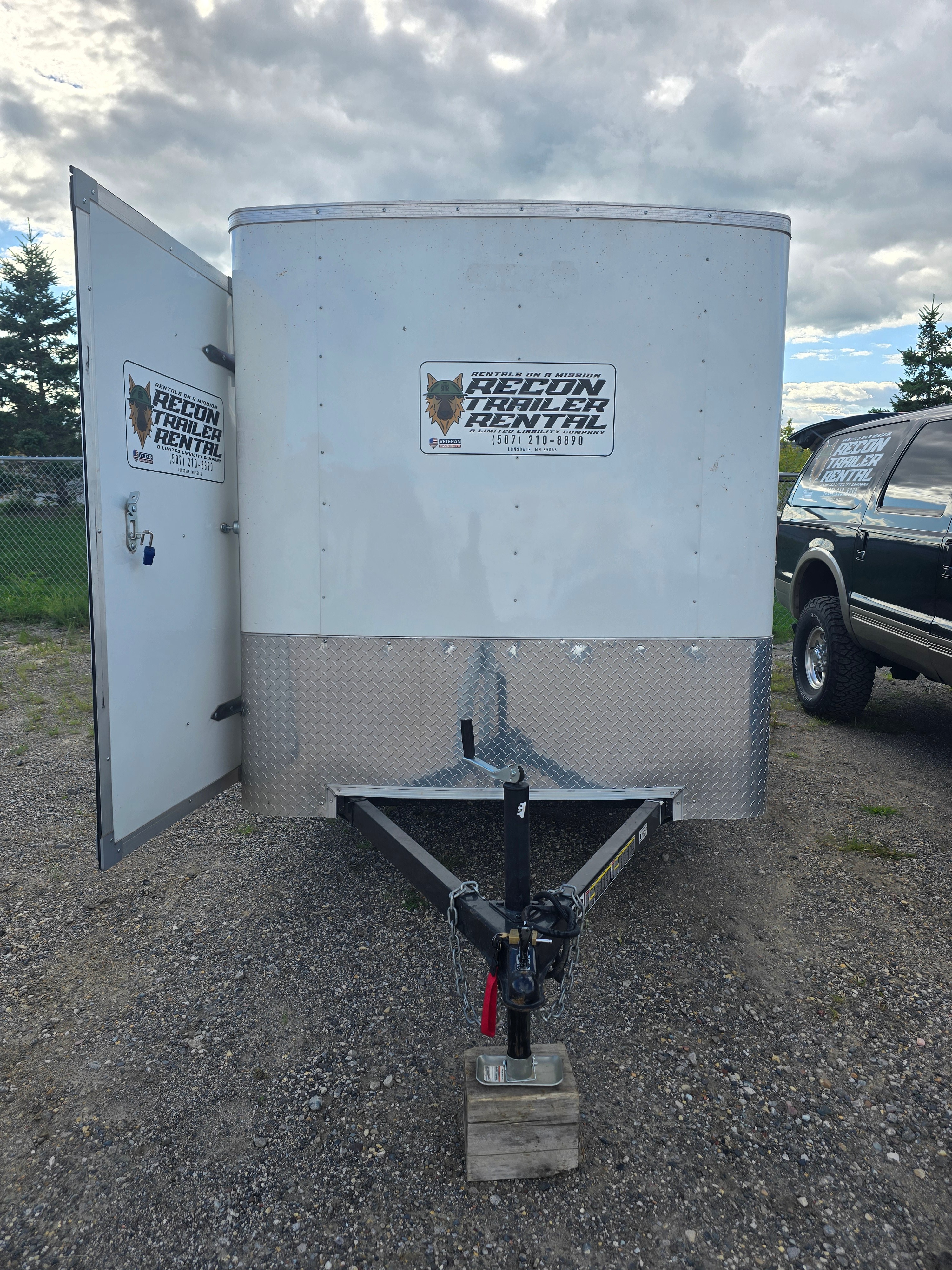 6x12 enclosed trailer front view - weatherproof construction for safe transport