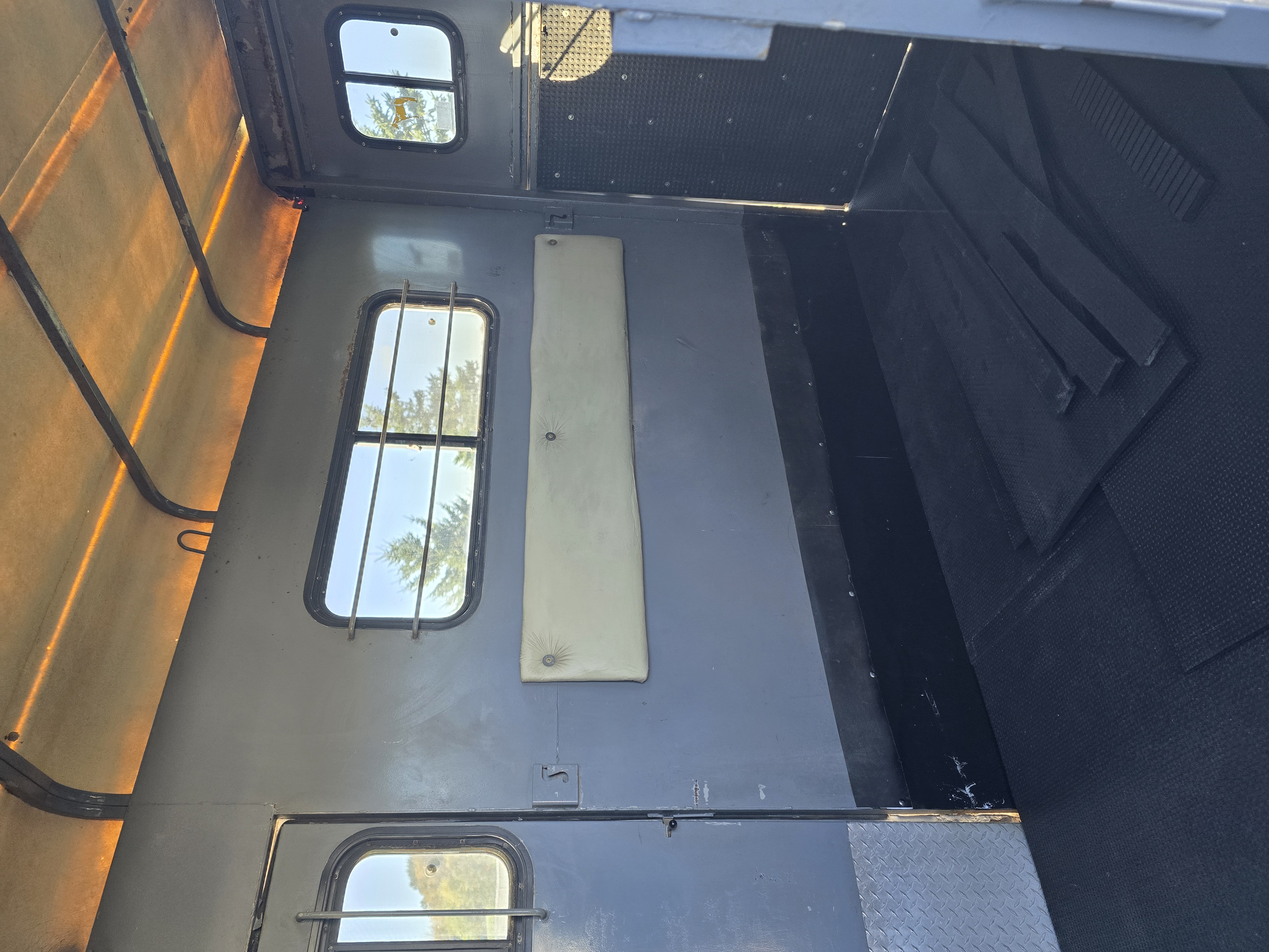 Bison horse trailer interior with ventilation for animal comfort