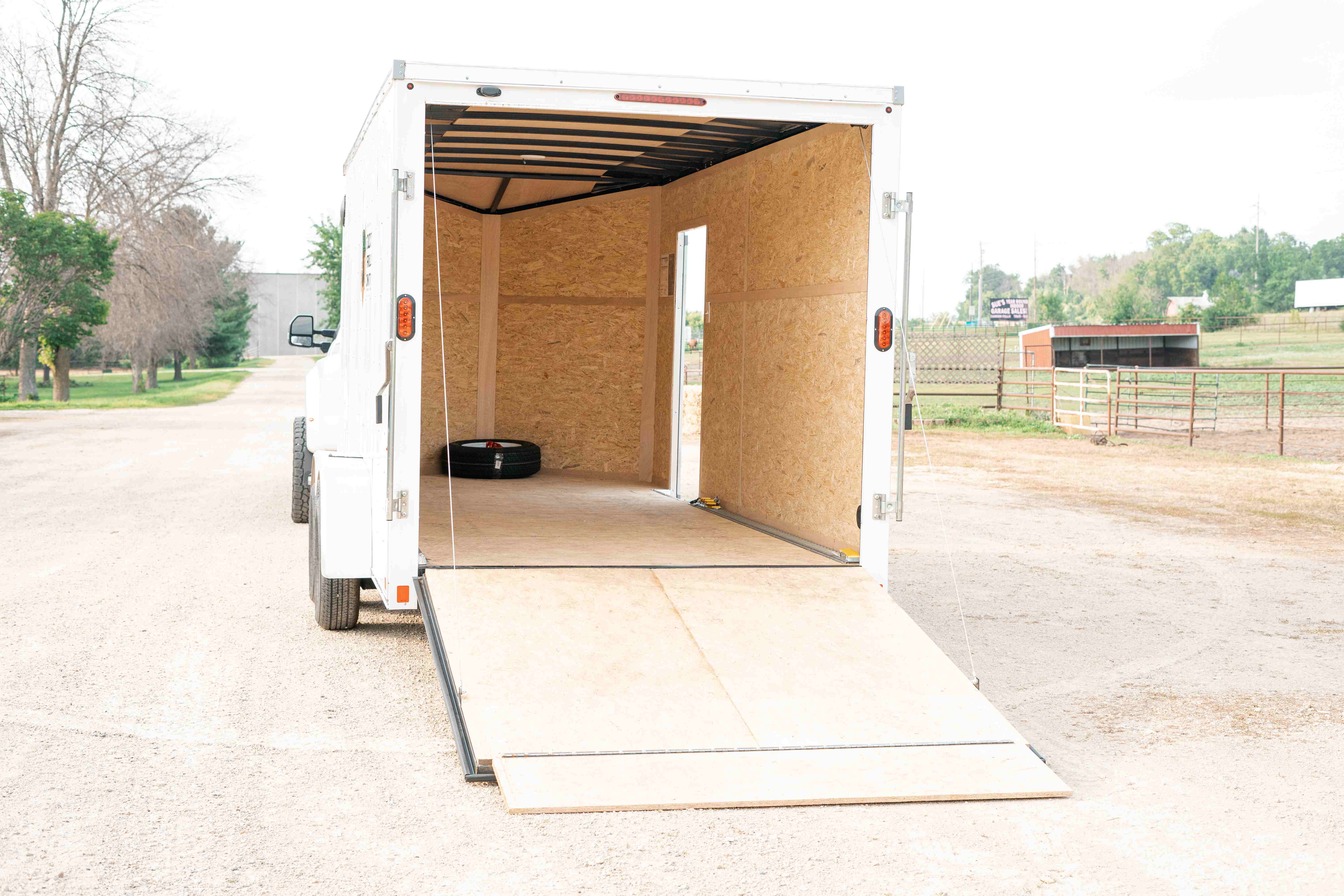 7x16 enclosed trailer wood-lined interior
