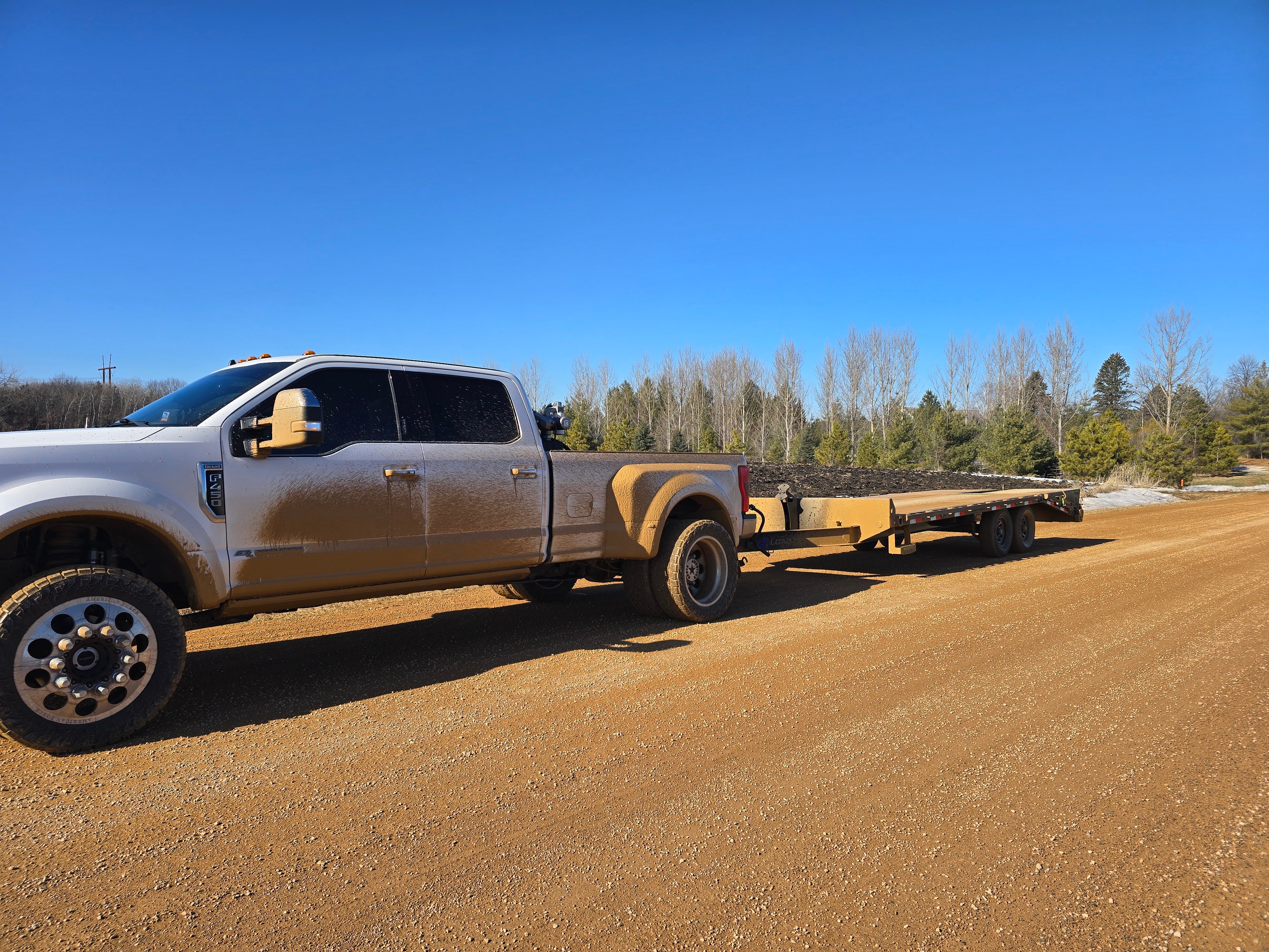 22' Load Trail deckover trailer rental - heavy-duty flatbed for equipment and machinery in Cannon Falls, MN