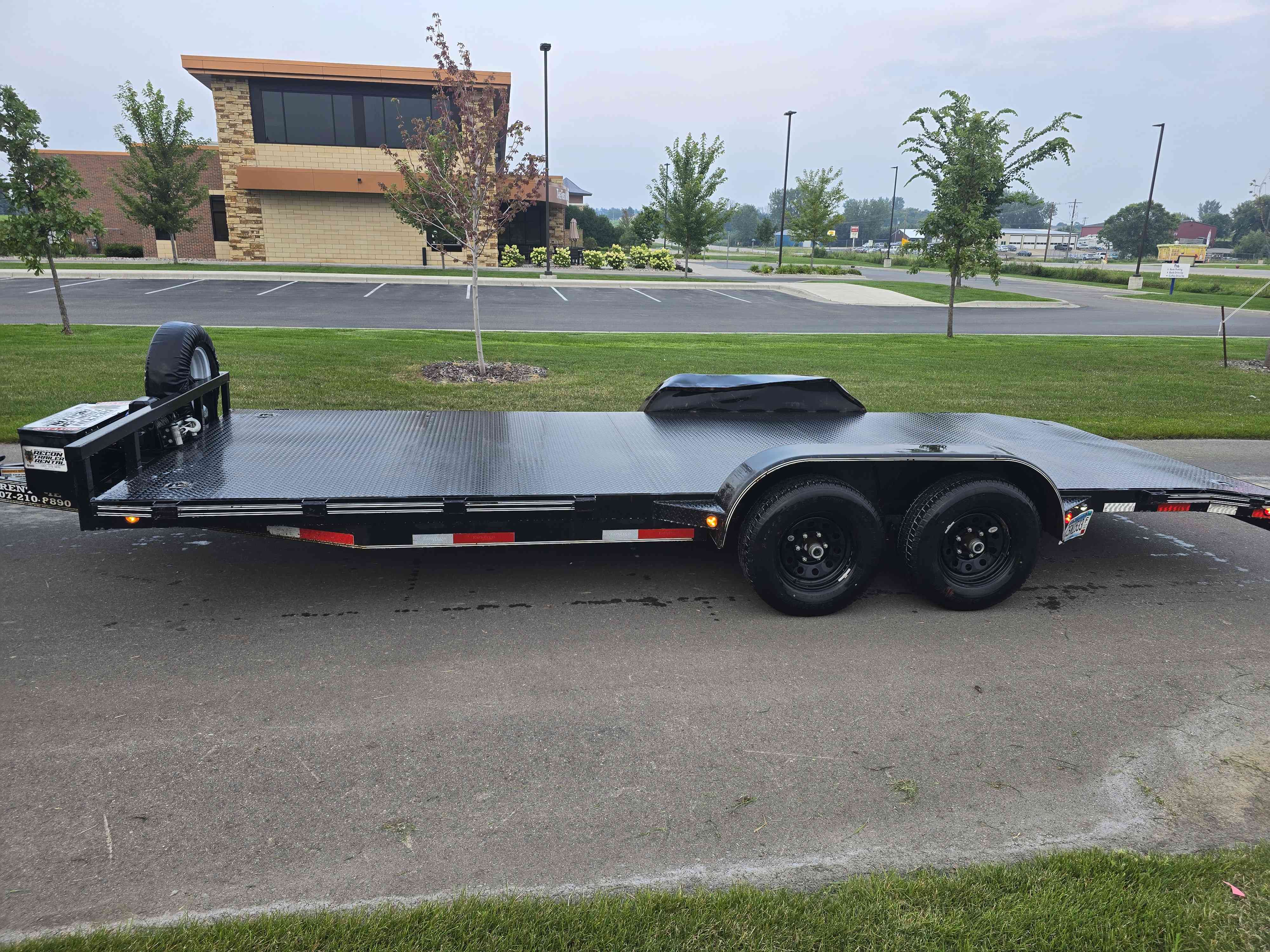 20ft East Texas car hauler rental - 83 inch wide deck for vehicle transport